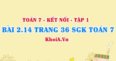 Bài 2.14 trang 36 SGK Toán 7 tập 1 Kết nối tri thức